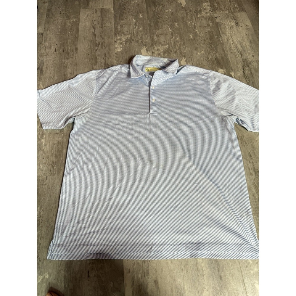 Donald Ross Golf Polo‎ Shirt Mens XL White/blue Logo A2-0100